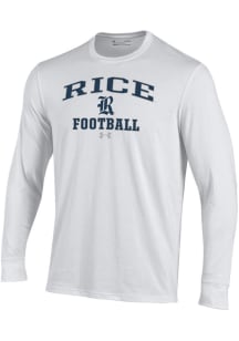 Under Armour Rice Owls White Football Football Performance Long Sleeve T Shirt