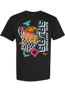 Something Inked San Antonio Spurs Black Hoop and Net Short Sleeve T Shirt