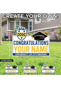 Pitt Panthers Personalized Congratulations Grad Yard Sign - White