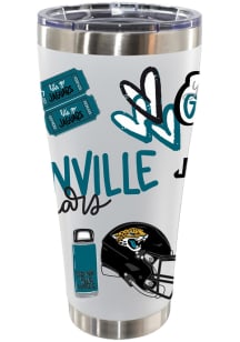 The Memory Company Jacksonville Jaguars Cheer 30oz Stainless Steel Tumbler - White