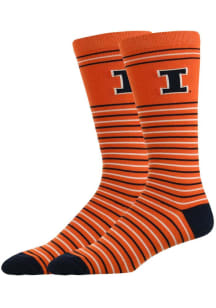 Illinois Fighting Illini Stripe Mens Dress Socks