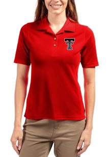 Cutter and Buck Texas Tech Red Raiders Womens Red Virtue Eco Pique Short Sleeve Polo Shirt