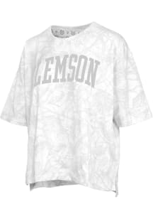Pressbox Clemson Tigers Womens White Camo Short Sleeve T-Shirt