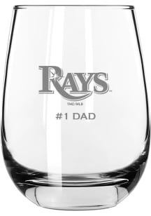 Tampa Bay Rays Dad 15oz Stemless Wine Glass - White