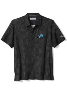 Tommy Bahama Detroit Lions Mens Black Saltwater Fronds Short Sleeve Dress Shirt
