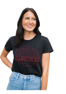 Gameday Social South Carolina Gamecocks Womens Black  Sanders Puff Short Sleeve T-Shirt