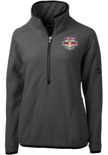 Cutter and Buck New York Red Bulls Womens Graphite Cascade Sherpa Qtr Zip