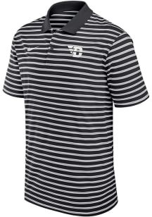 Nike Dayton Flyers Mens Black Victory Stripe Short Sleeve Polo