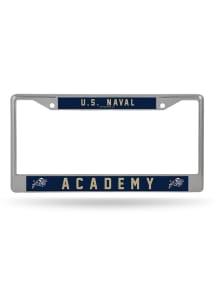 Navy Midshipmen Decal Chrome License Plate Frame - Silver