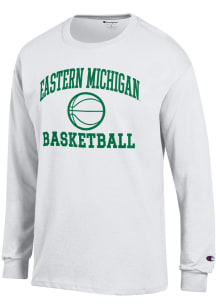 Champion Eastern Michigan Eagles White Basketball Icon Jersey Long Sleeve T Shirt