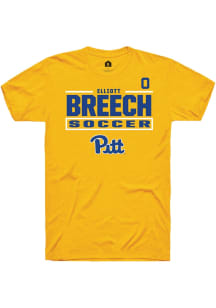 Elliott Breech Pitt Panthers Gold NIL Stacked Box Short Sleeve Player T Shirt