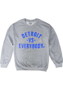 Detroit Mens Grey Vs Everybody Long Sleeve Crew Sweatshirt