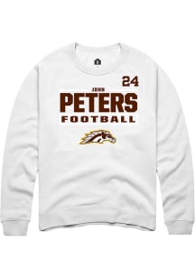 John Peters Western Michigan Broncos Mens White Football NIL Stacked Box Player Crew