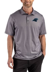Cutter and Buck Carolina Panthers Black Team Lattice Big and Tall Polo
