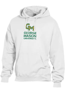 ComfortWash George Mason University Mens White Stacked Garment Dyed Long Sleeve Hoodie