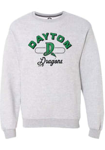 Summit Sportswear Dayton Dragons Mens Grey Vintage Arch Script Long Sleeve Hoodie