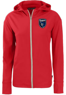 Cutter and Buck San Jose Earthquakes Womens Red Daybreak Light Weight Jacket