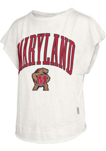 Pressbox Maryland Terrapins Womens White Nelson Movement Short Sleeve T-Shirt