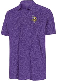 Antigua Minnesota Vikings Mens Purple Lush Short Sleeve Polo