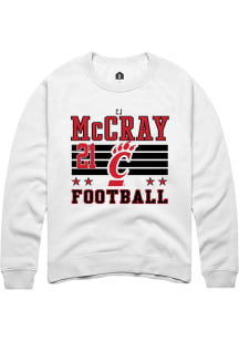 CJ McCray Cincinnati Bearcats Mens White Football NIL Striped Player Crew
