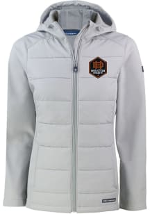 Cutter and Buck Houston Dynamo Womens Grey Evoke Hood Heavy Weight Jacket