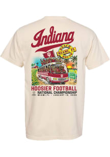 Something Inked Indiana Hoosiers Ivory 2025 National Championship Bus To Miami Short Sleeve T Shir..