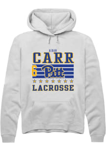 Aidan Carr  Rally Pitt Panthers Mens White NIL Striped Long Sleeve Hoodie