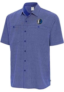Antigua Dallas Mavericks Mens Red Alternate Mosiaic SS Short Sleeve Dress Shirt