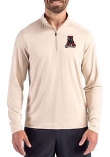 Cutter and Buck Alabama Crimson Tide Mens Oatmeal Vault Coastline Long Sleeve Qtr Zip Pullover