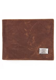 Illinois Fighting Illini Leather Mens Bifold Wallet
