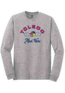 Summit Sportswear Toledo Mud Hens Grey Vintage Arch Script Long Sleeve T Shirt