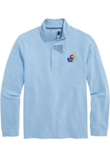 Vineyard Vines Kansas Jayhawks Mens Blue Calmwater Long Sleeve Qtr Zip Pullover