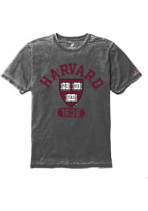 Harvard Crimson Black Arch over Primary Logo Short Sleeve T Shirt