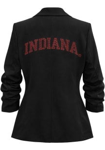 Indiana Hoosiers Womens Black Curve Blazer Ruched Medium Weight Jacket