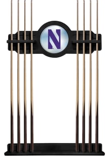 Northwestern Wildcats Solid Wood Cue Rack Pool Table