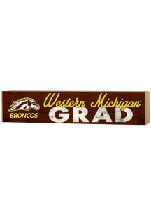 KH Sports Fan Western Michigan Broncos Grad graduation graphic Sign - Brown