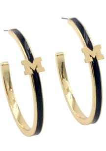 Michigan Wolverines Logo Hoop Womens Earrings