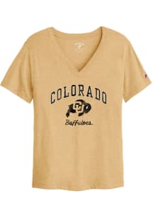 Colorado Buffaloes Womens Gold Intramural BF V Neck Short Sleeve T-Shirt