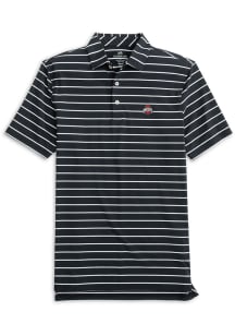 Ohio State Buckeyes Mens Black Desmond Stripe Short Sleeve Fashion Polo