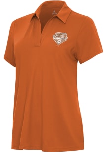 Antigua Texas Longhorns Womens Burnt Orange 2026 NCAA WCWS Champions Era Short Sleeve Polo Shirt