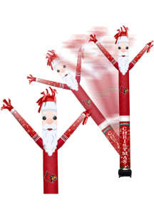 Louisville Cardinals Black Outdoor Inflatable Santa team color and team logo
