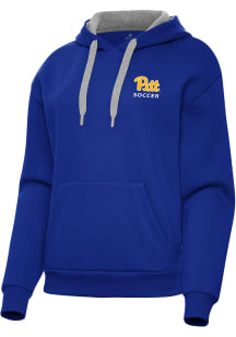 Antigua Pitt Panthers Womens Blue Soccer Victory Hooded Sweatshirt