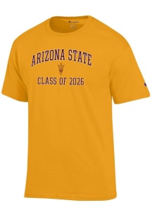 Champion Arizona State Sun Devils Gold Font Class of 2026 Jersey Short Sleeve T Shirt
