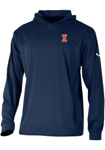 Columbia Illinois Fighting Illini Mens Navy Blue Heat Seal Long Drive Long Sleeve Hoodie
