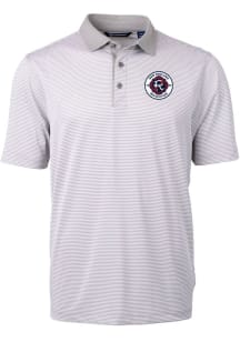 Cutter and Buck New England Revolution Grey Virtue Eco Pique Micro Stripe Big and Tall Polo