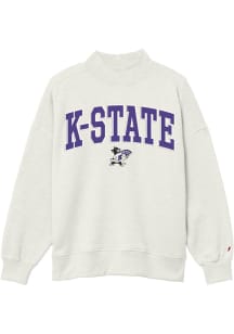K-State Wildcats Womens Oatmeal Diana Mock Neck Crew Sweatshirt