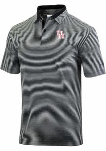Columbia Houston Cougars Mens Black Heat Seal Golden Hills Short Sleeve Polo