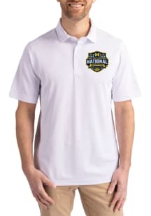 Cutter and Buck Michigan Wolverines Mens White 2026 MBB Champions Virtue Eco Pique Short Sleeve Po..