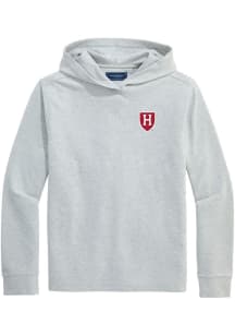 Vineyard Vines Harvard Crimson Mens Grey Calmwater Long Sleeve Hoodie