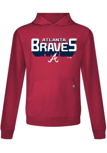 Levelwear Atlanta Braves Mens Red Relay Retro 3D Hood
